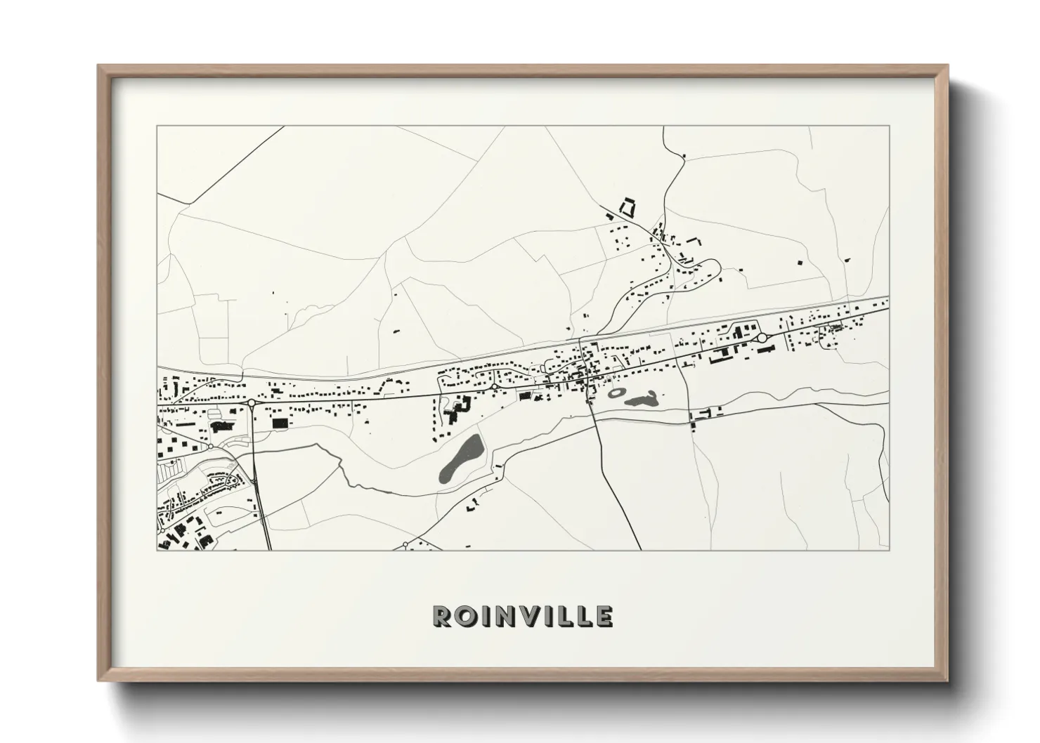 Une affiche de carte sur Roinville