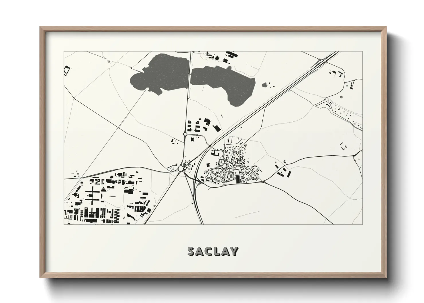 Une affiche de carte sur Saclay
