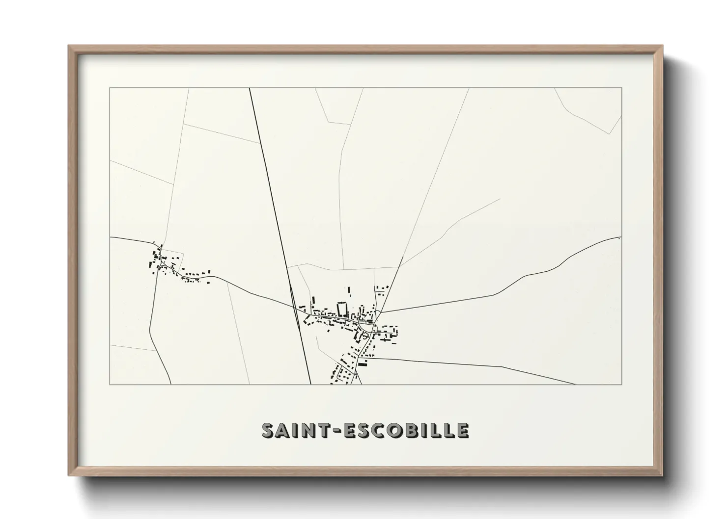 Une affiche de carte sur Saint-Escobille