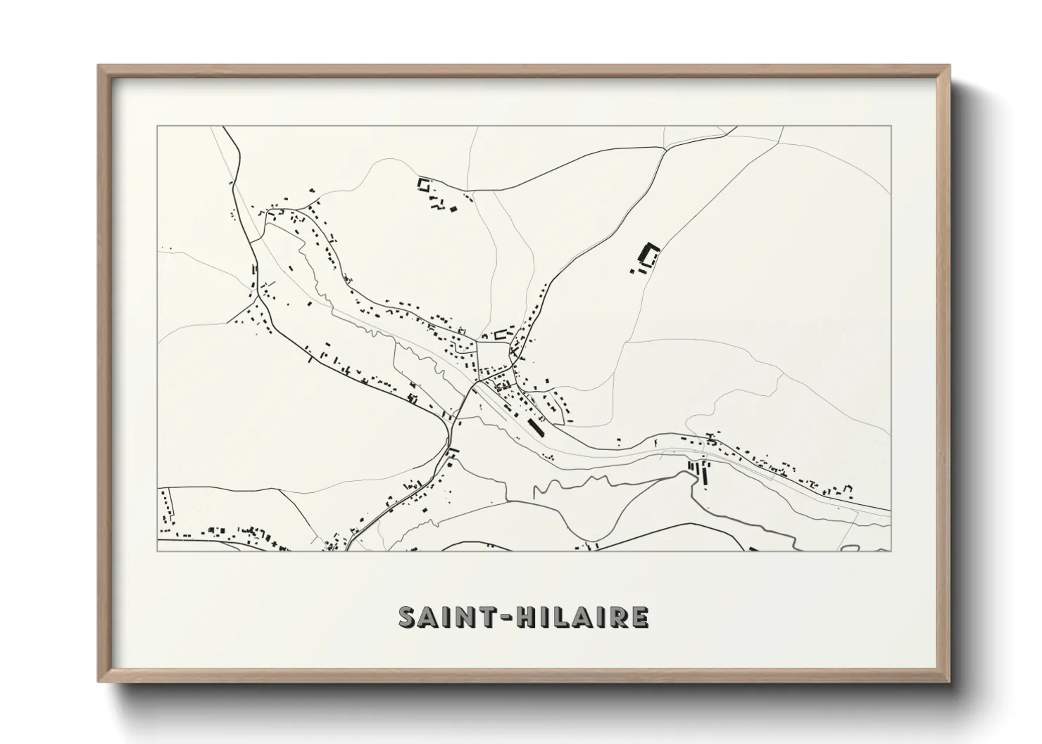 Une affiche de carte sur Saint-Hilaire