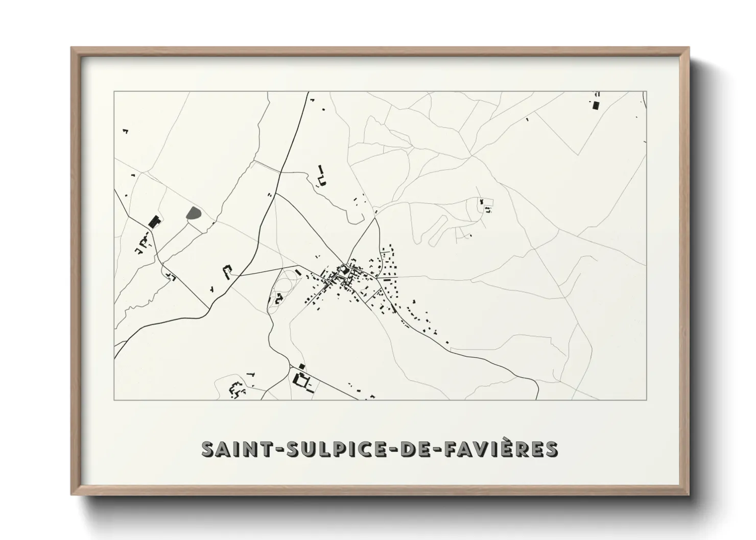 Une affiche de carte sur Saint-Sulpice-de-Favières
