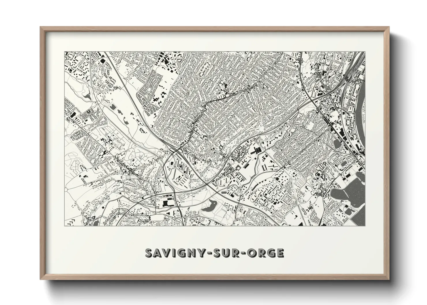 Une affiche de carte sur Savigny-sur-Orge
