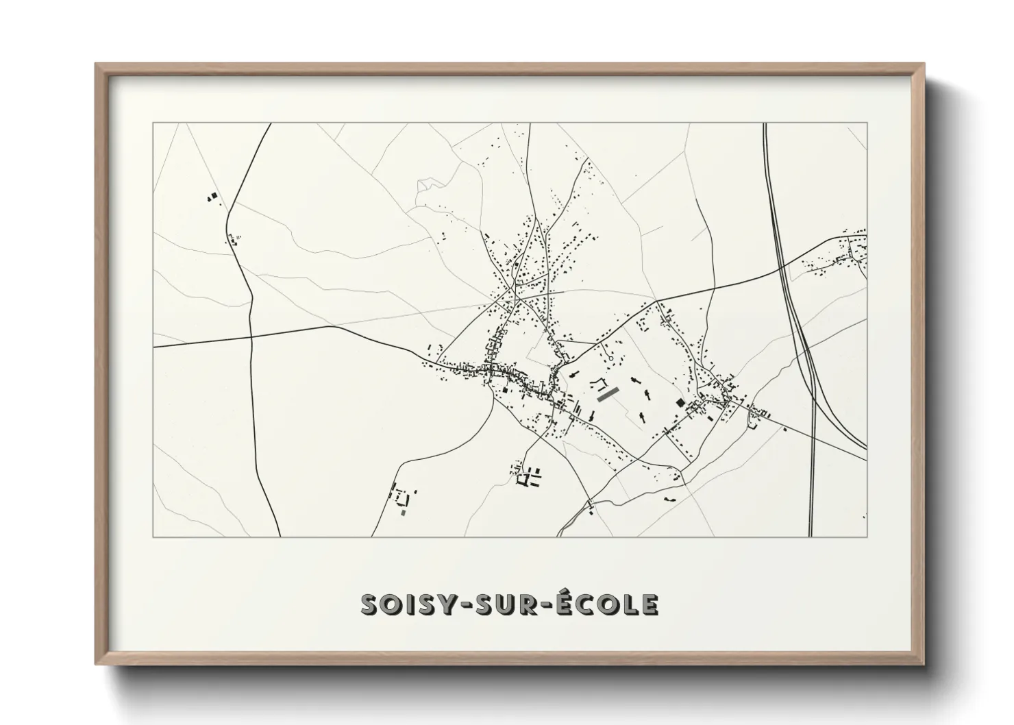 Une affiche de carte sur Soisy-sur-École