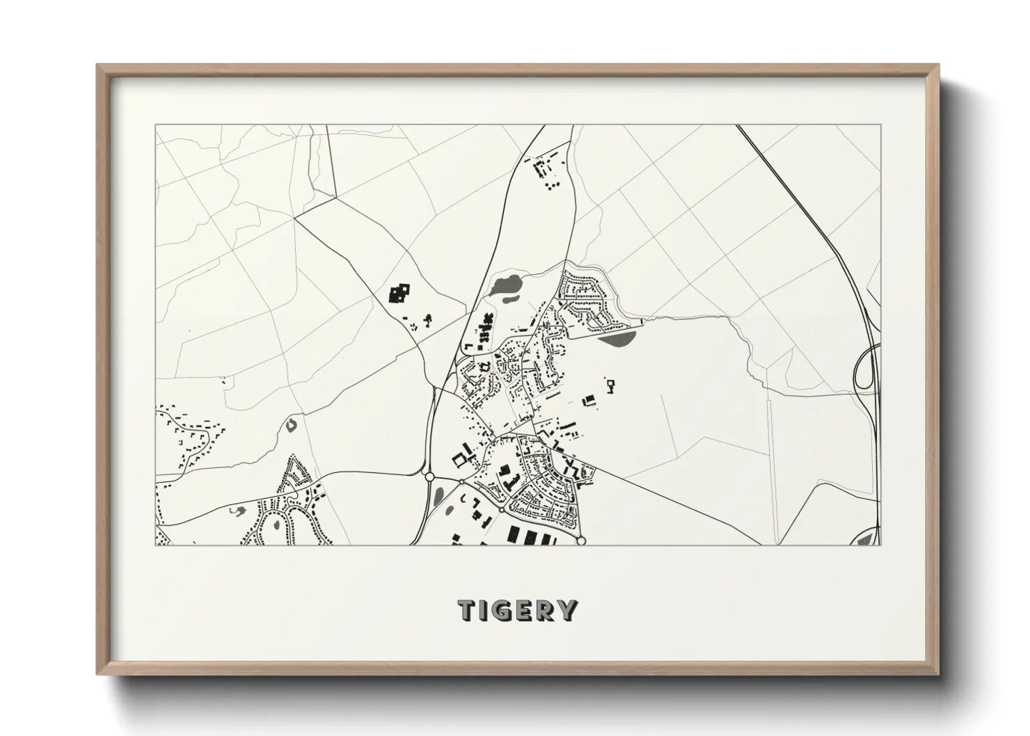 Une affiche de carte sur Tigery