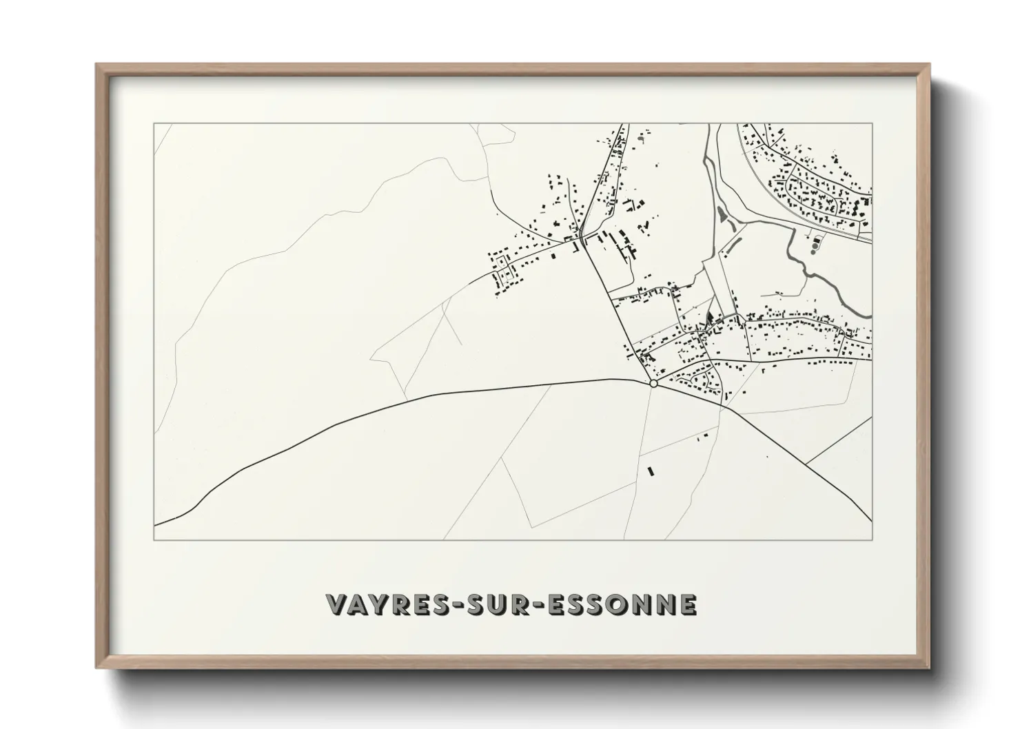 Une affiche de carte sur Vayres-sur-Essonne