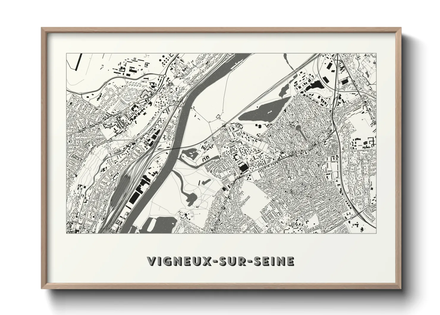 Une affiche de carte sur Vigneux-sur-Seine