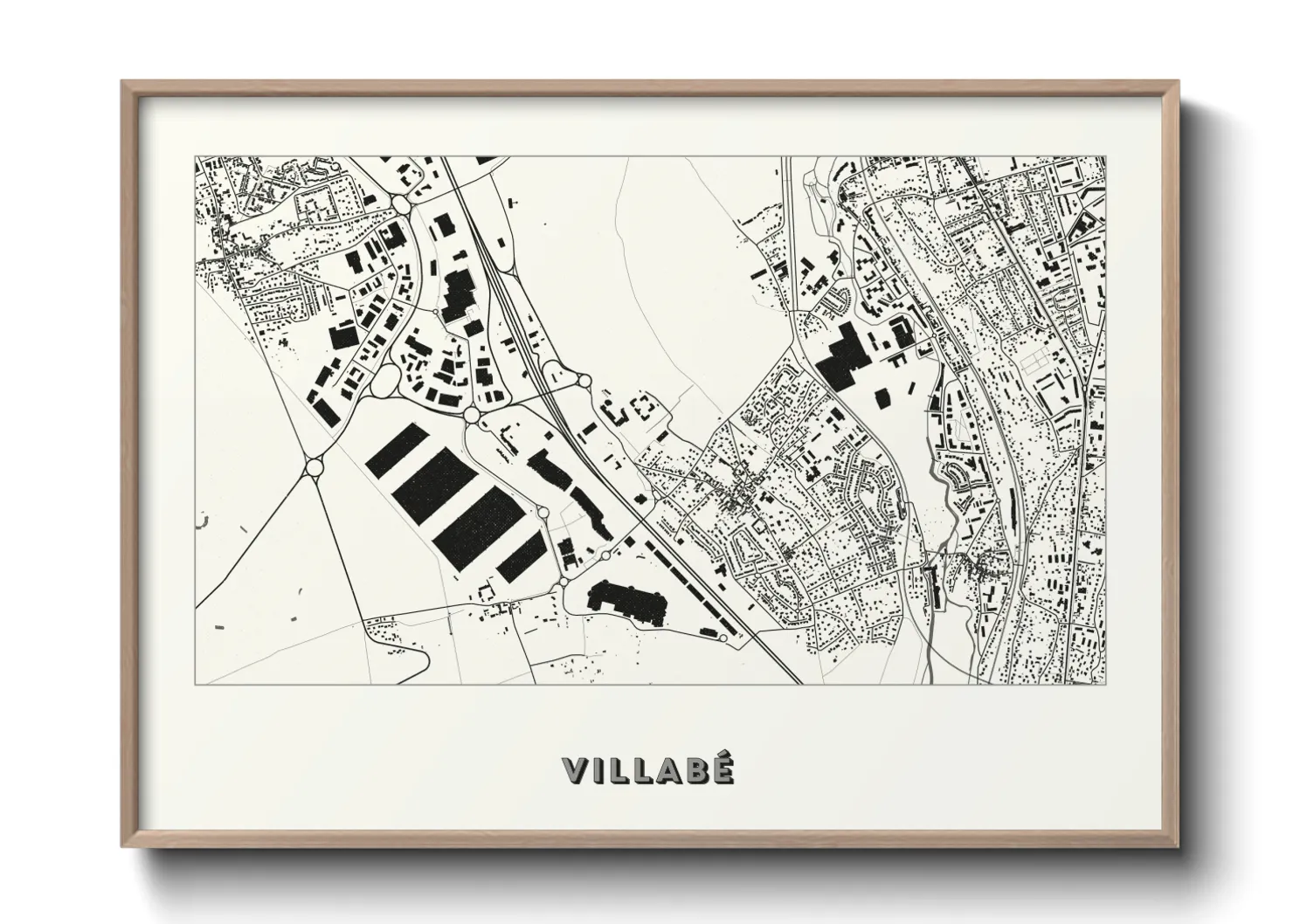 Une affiche de carte sur Villabé