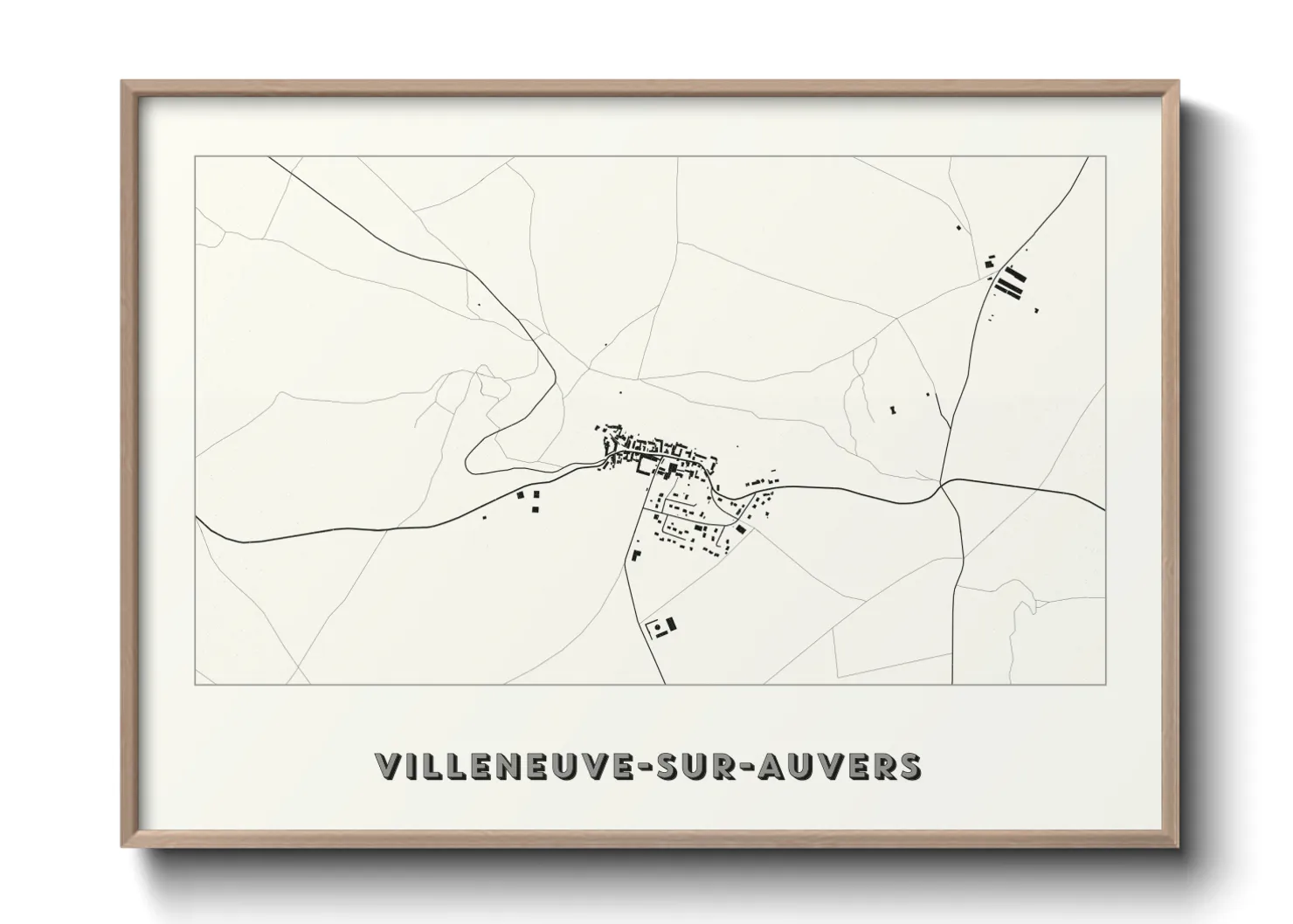 Une affiche de carte sur Villeneuve-sur-Auvers