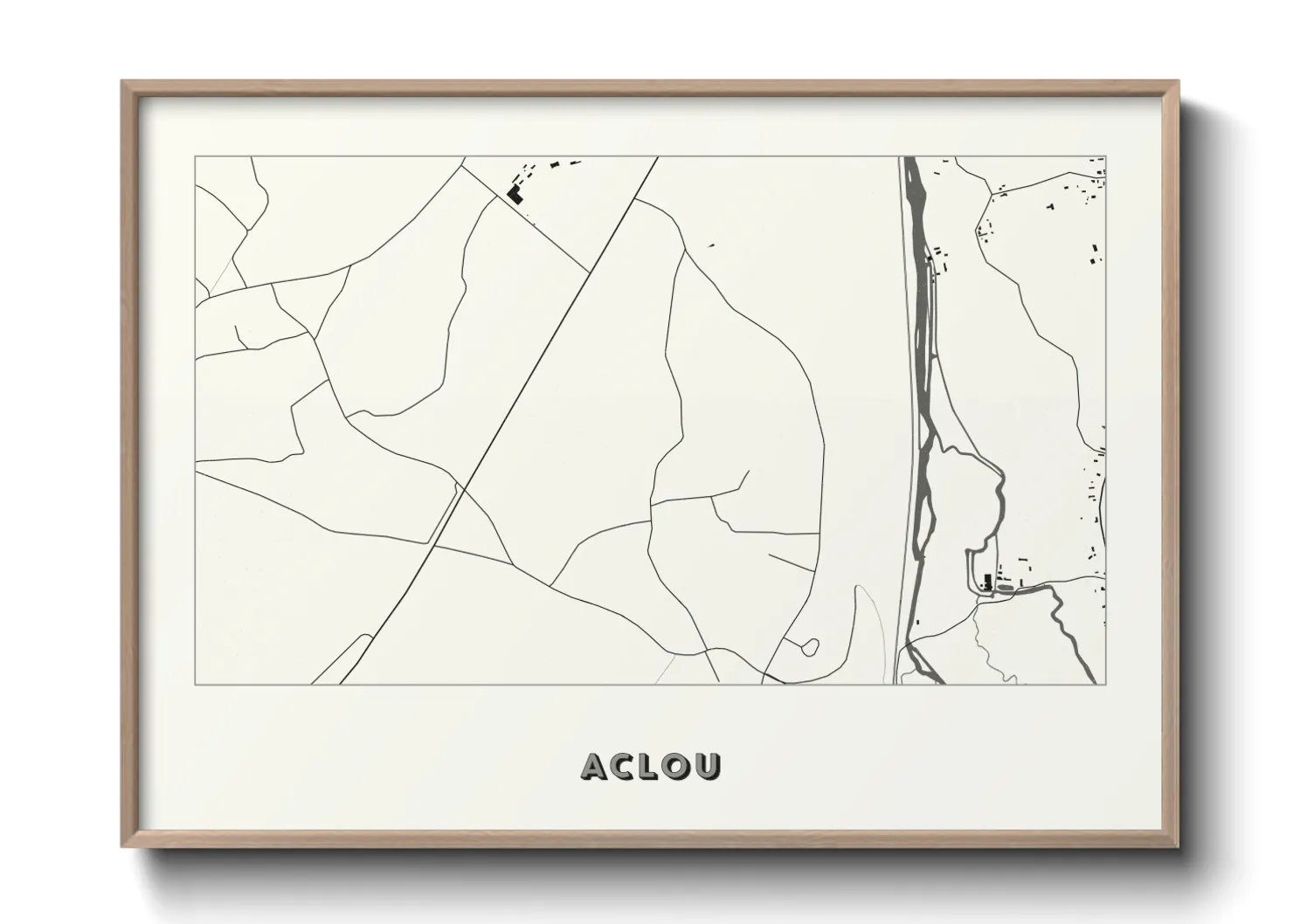 Une affiche de carte sur Aclou