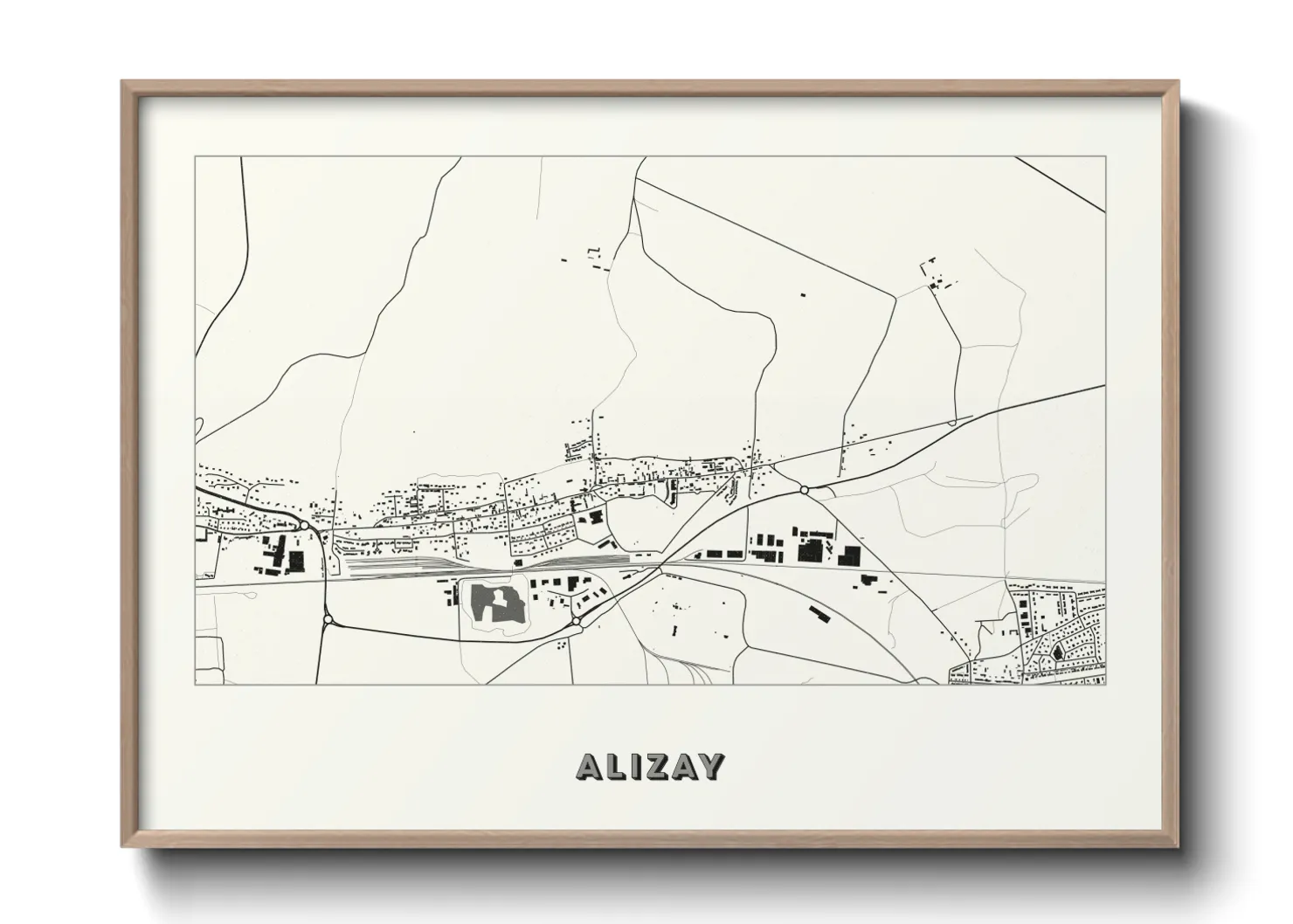 Une affiche de carte sur Alizay