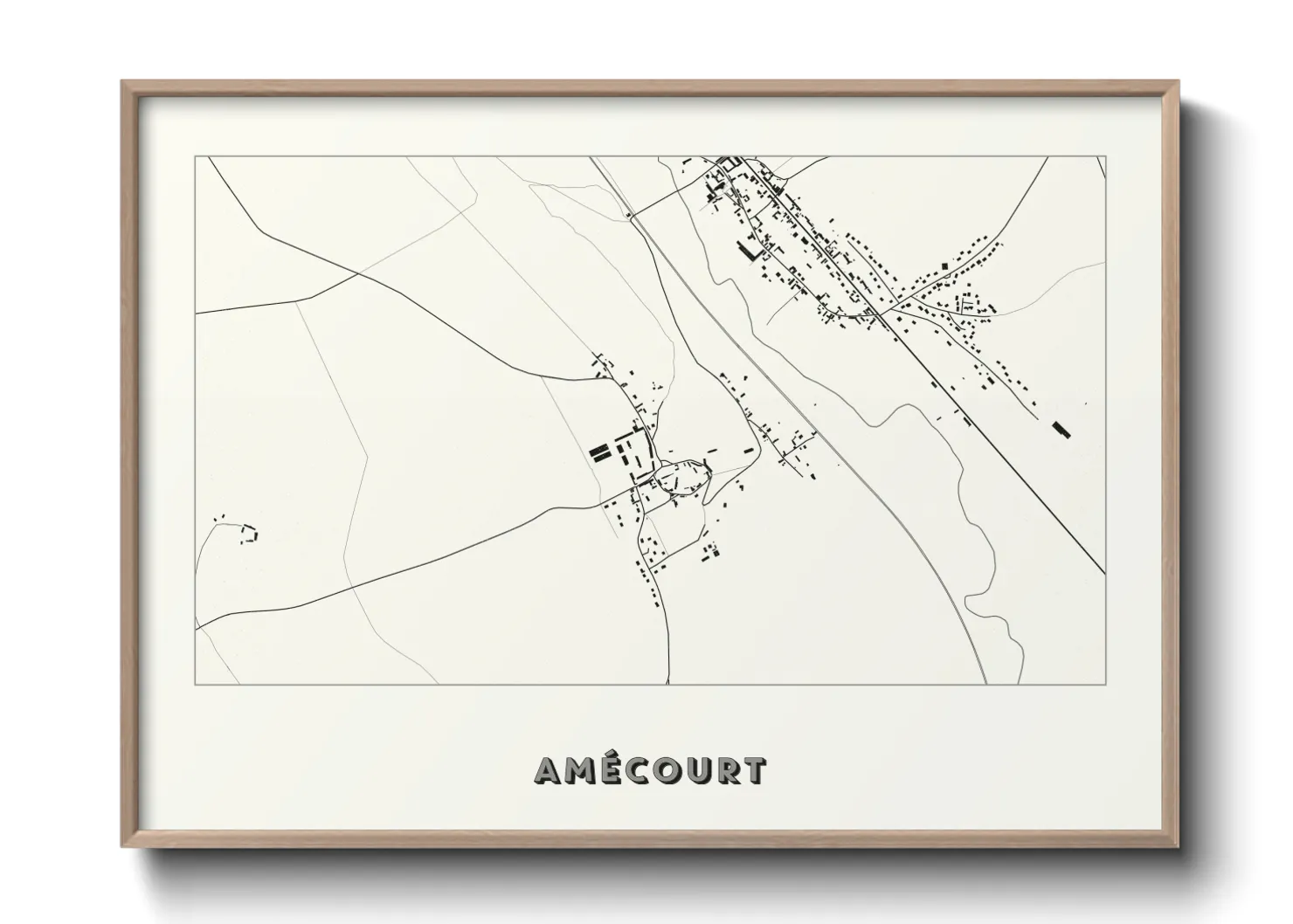 Une affiche de carte sur Amécourt