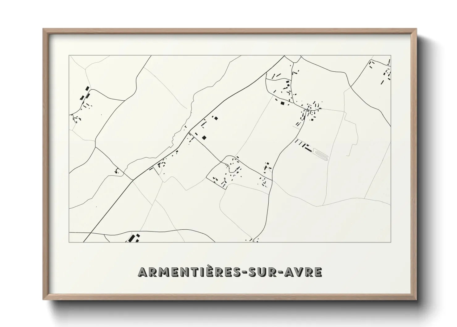 Une affiche de carte sur Armentières-sur-Avre
