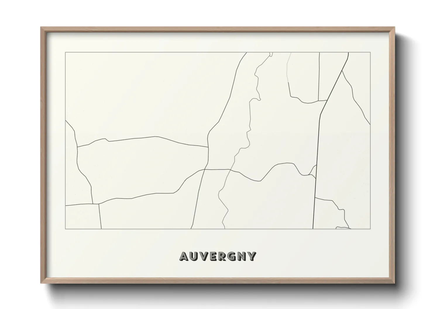 Une affiche de carte sur Auvergny