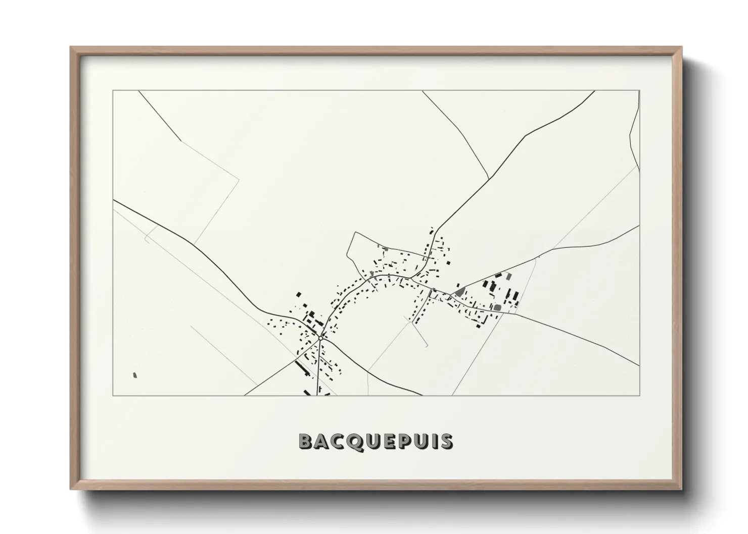 Une affiche de carte sur Bacquepuis