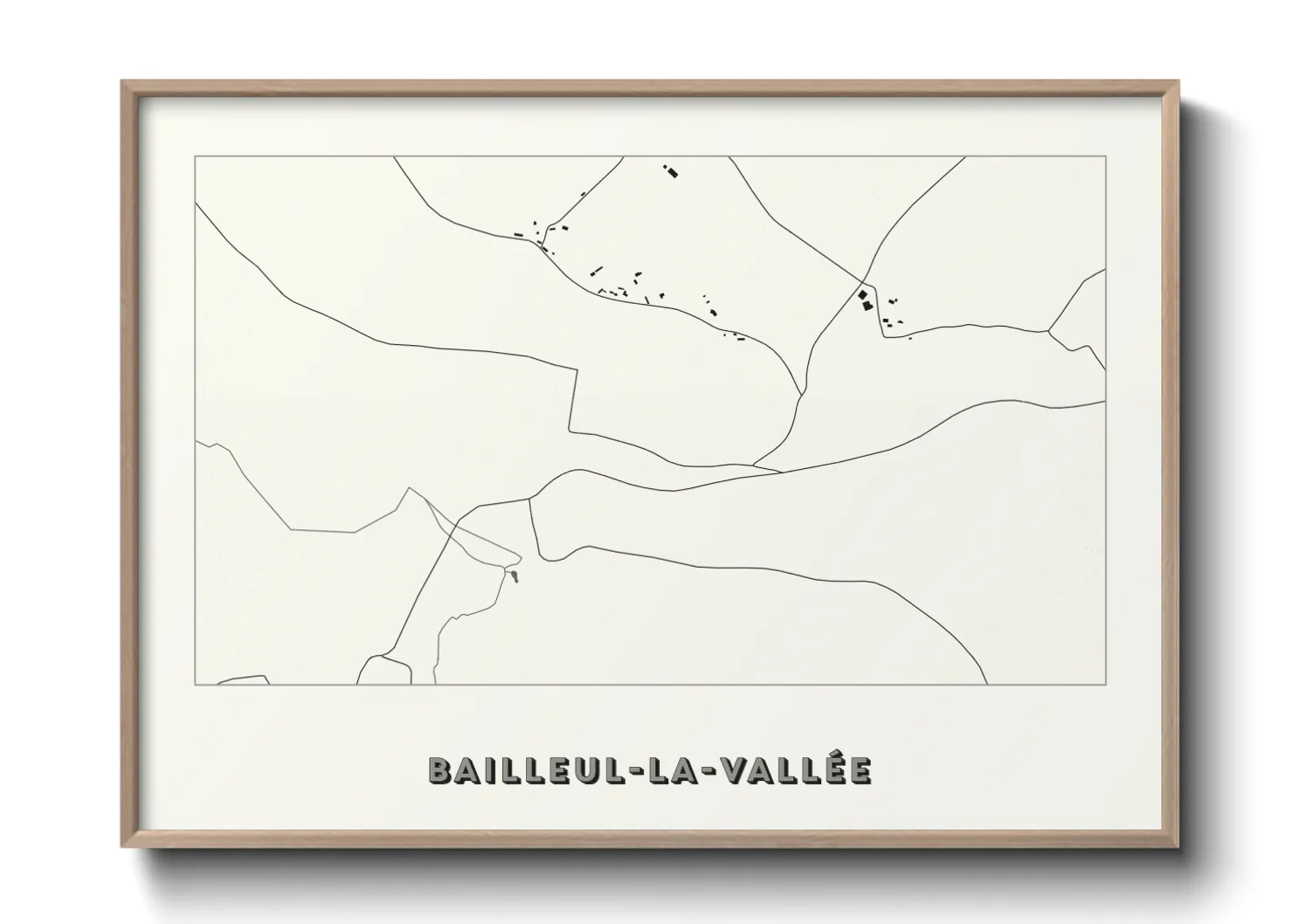 Une affiche de carte sur Bailleul-la-Vallée