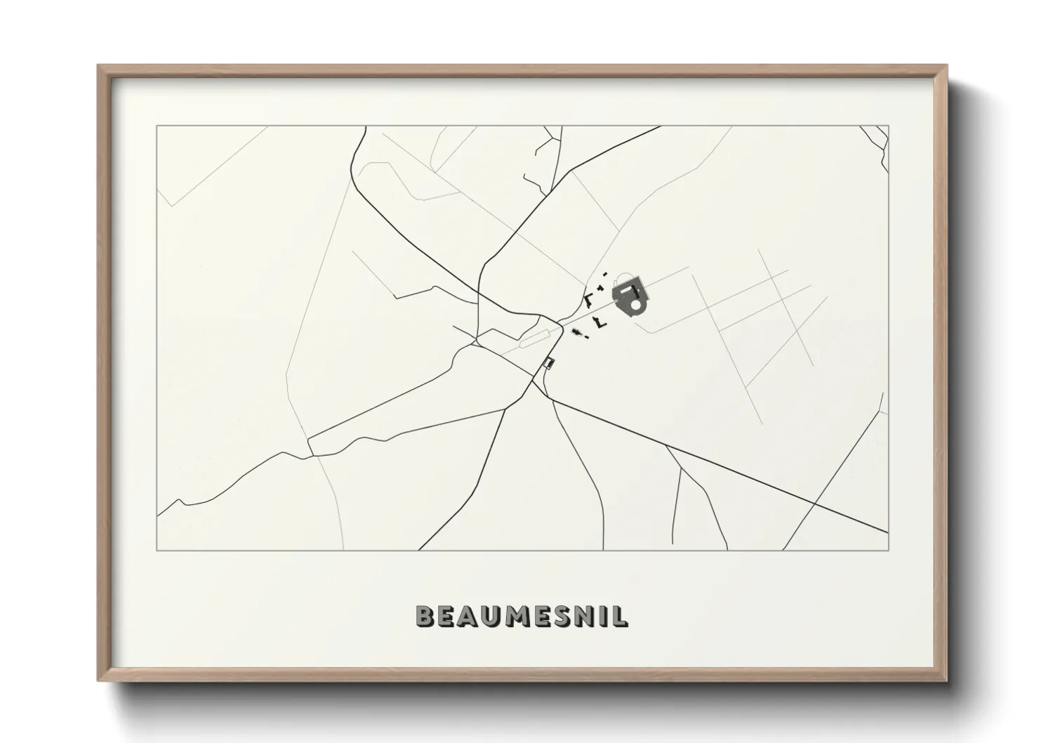 Une affiche de carte sur Beaumesnil