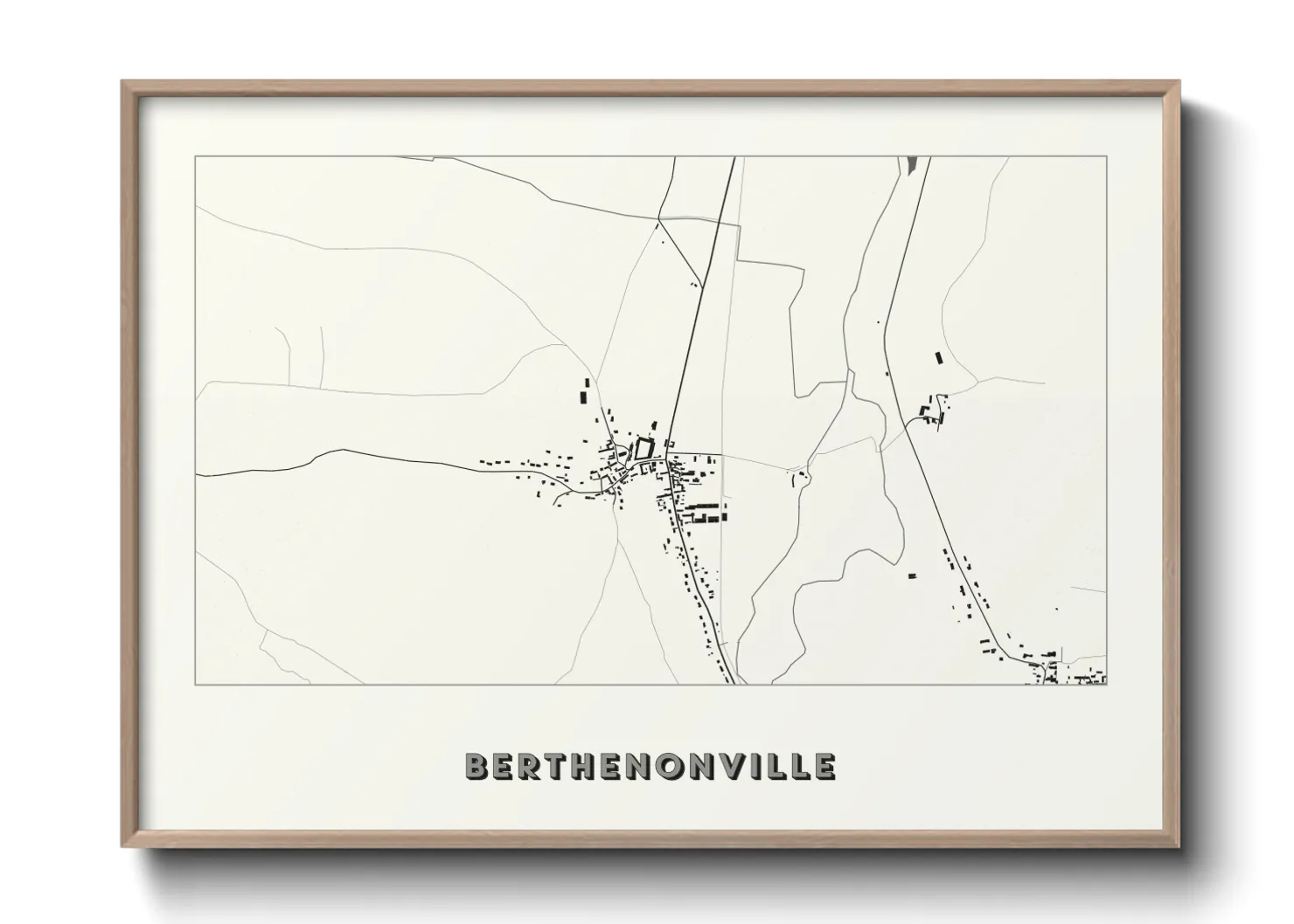 Une affiche de carte sur Berthenonville