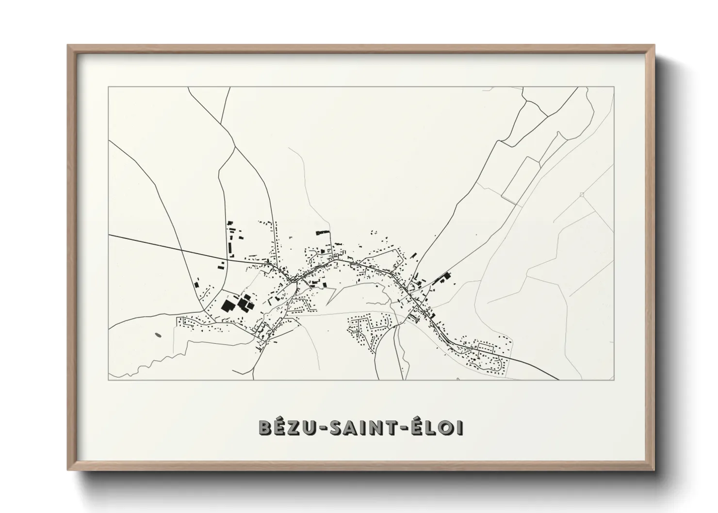 Une affiche de carte sur Bézu-Saint-Éloi