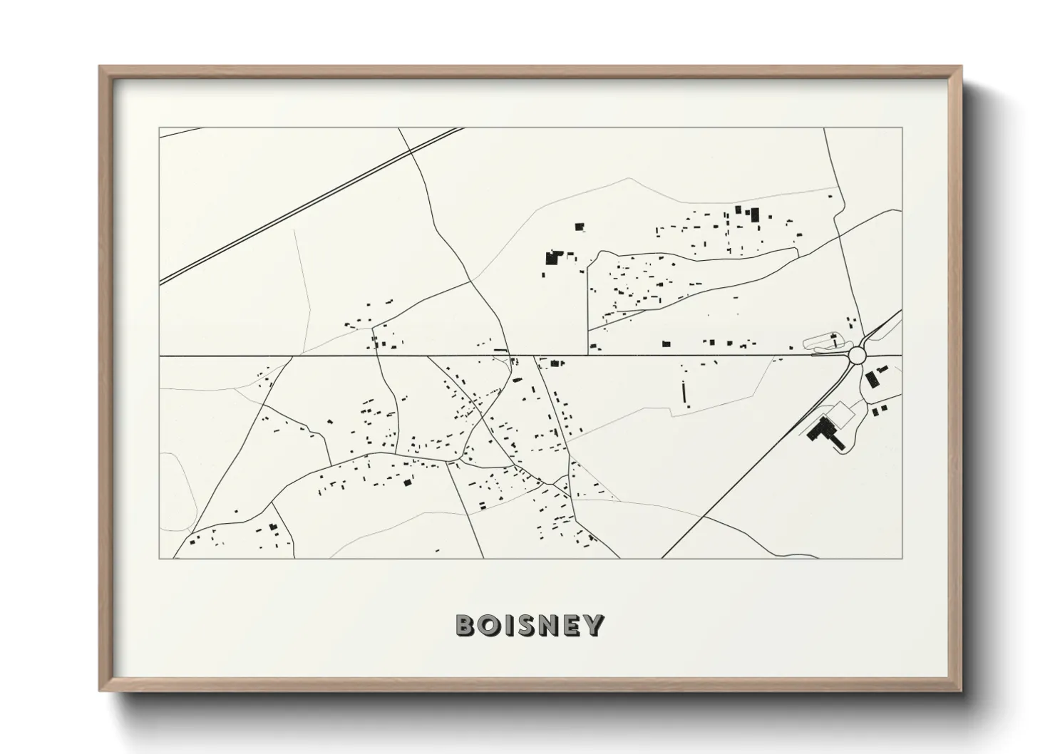 Une affiche de carte sur Boisney
