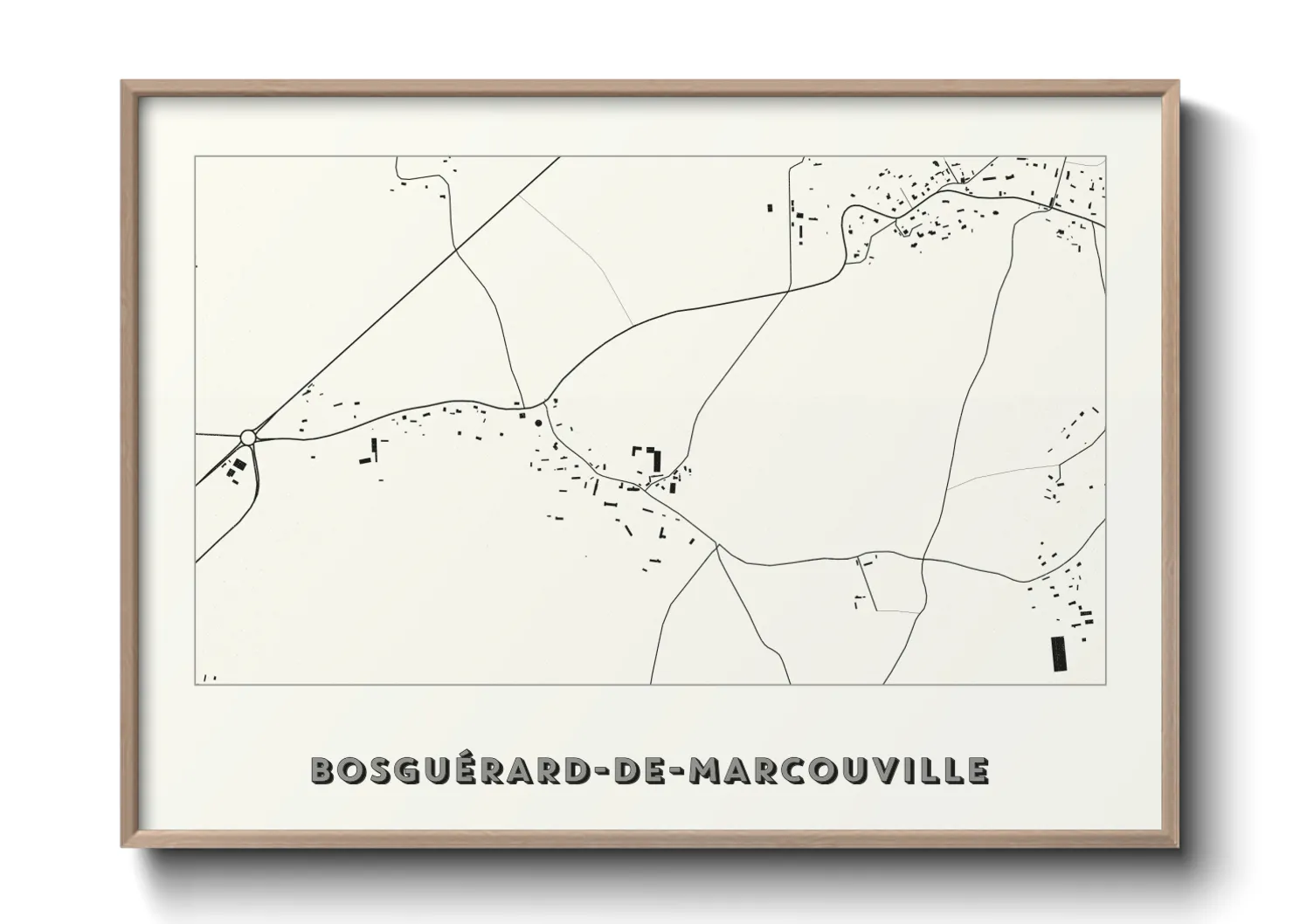Une affiche de carte sur Bosguérard-de-Marcouville