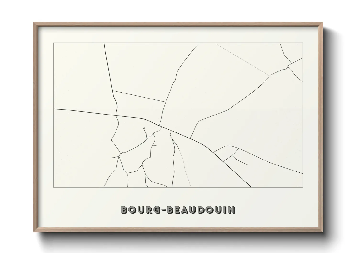 Une affiche de carte sur Bourg-Beaudouin