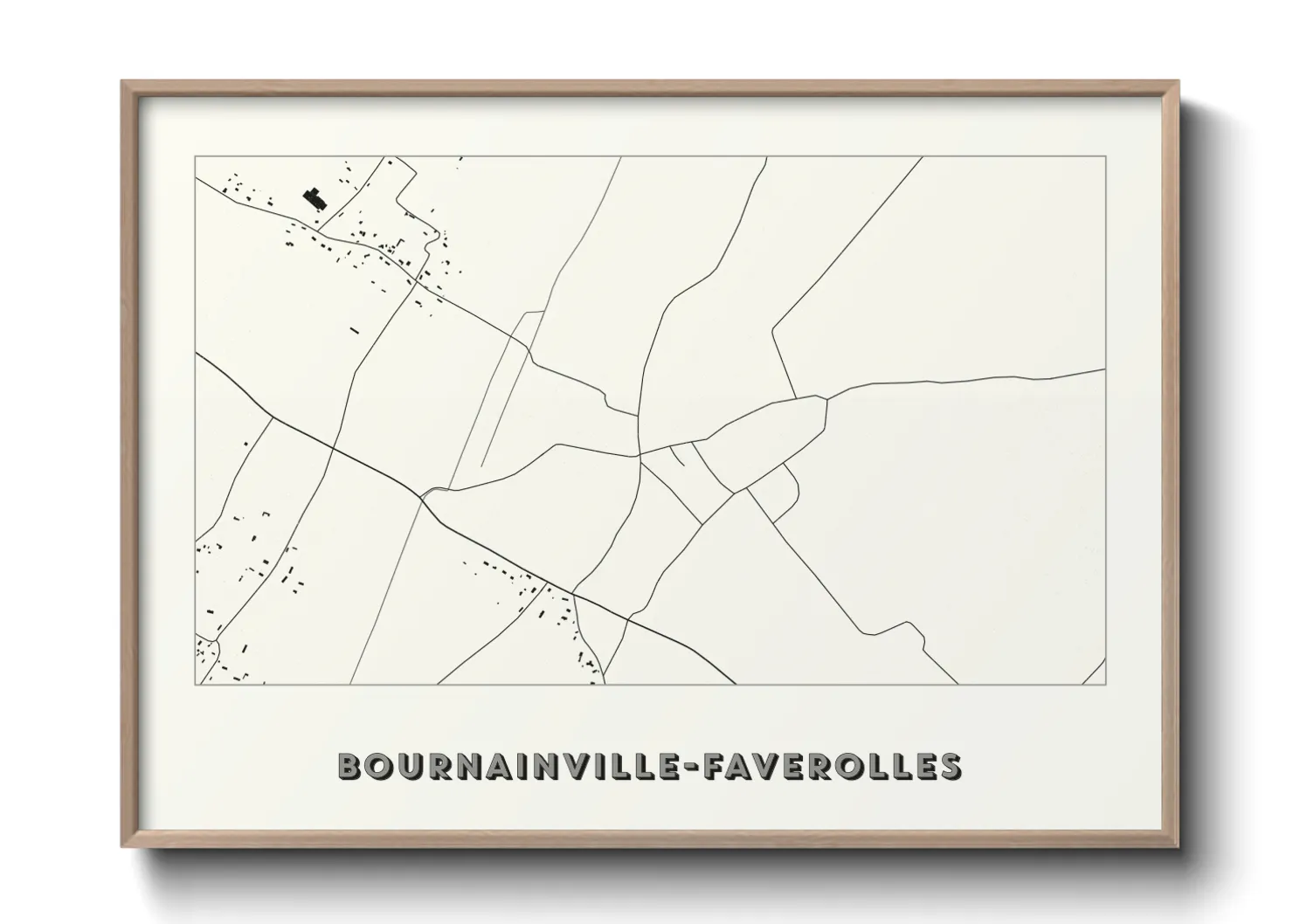 Une affiche de carte sur Bournainville-Faverolles