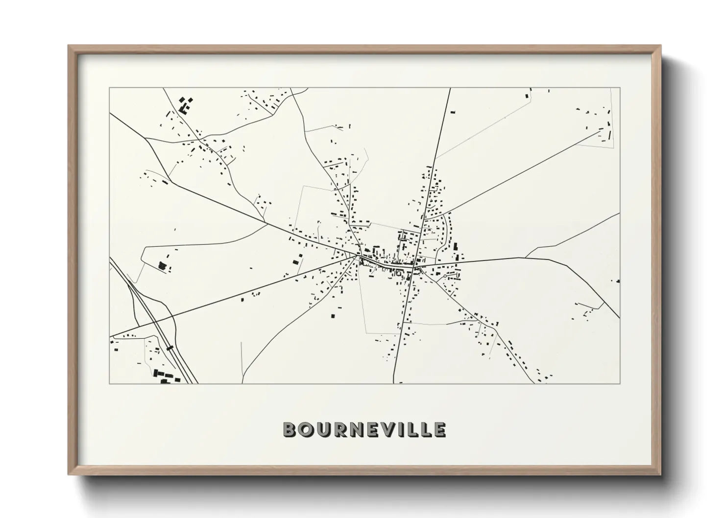 Une affiche de carte sur Bourneville