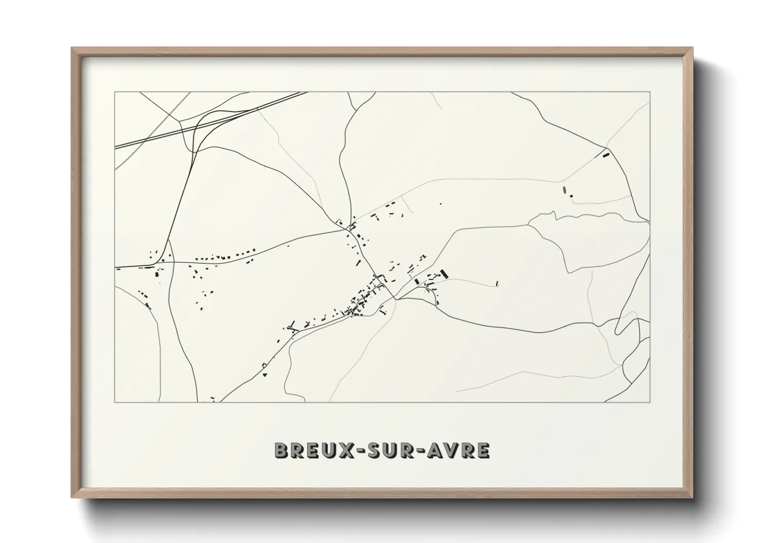 Une affiche de carte sur Breux-sur-Avre