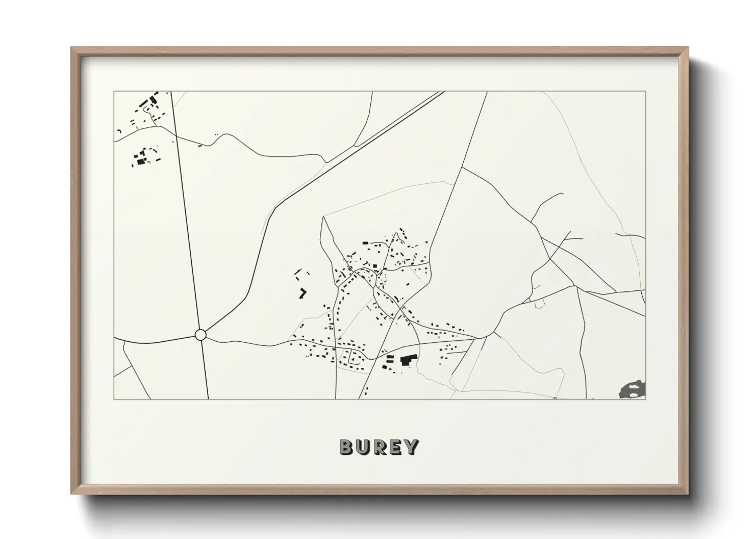 Une affiche de carte sur Burey