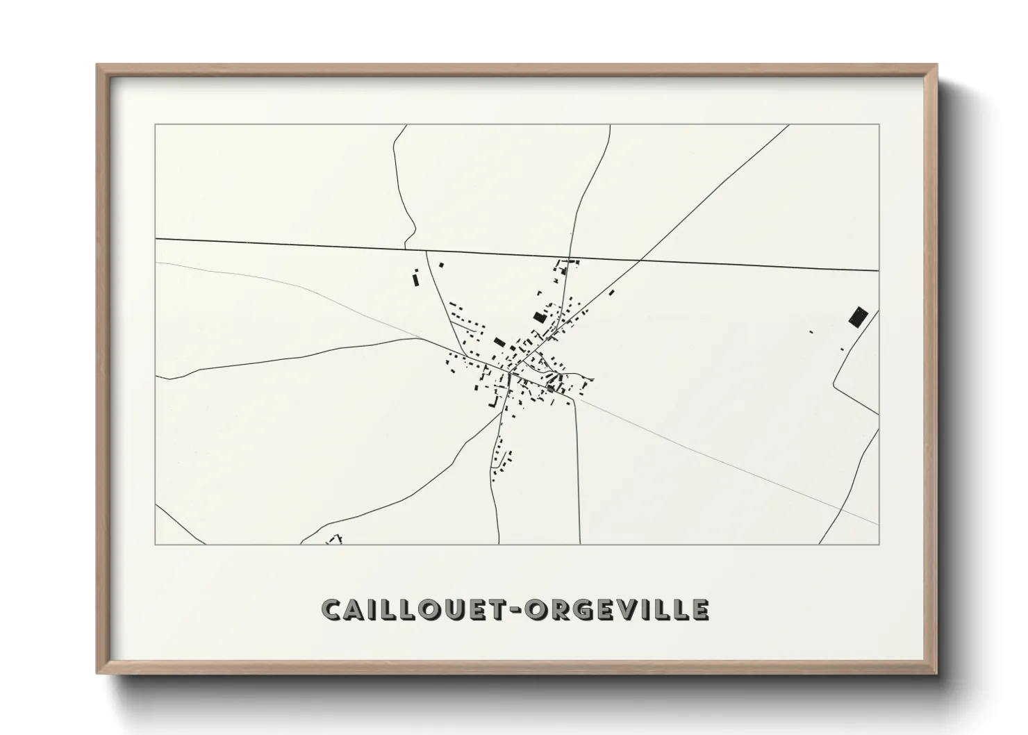 Une affiche de carte sur Caillouet-Orgeville