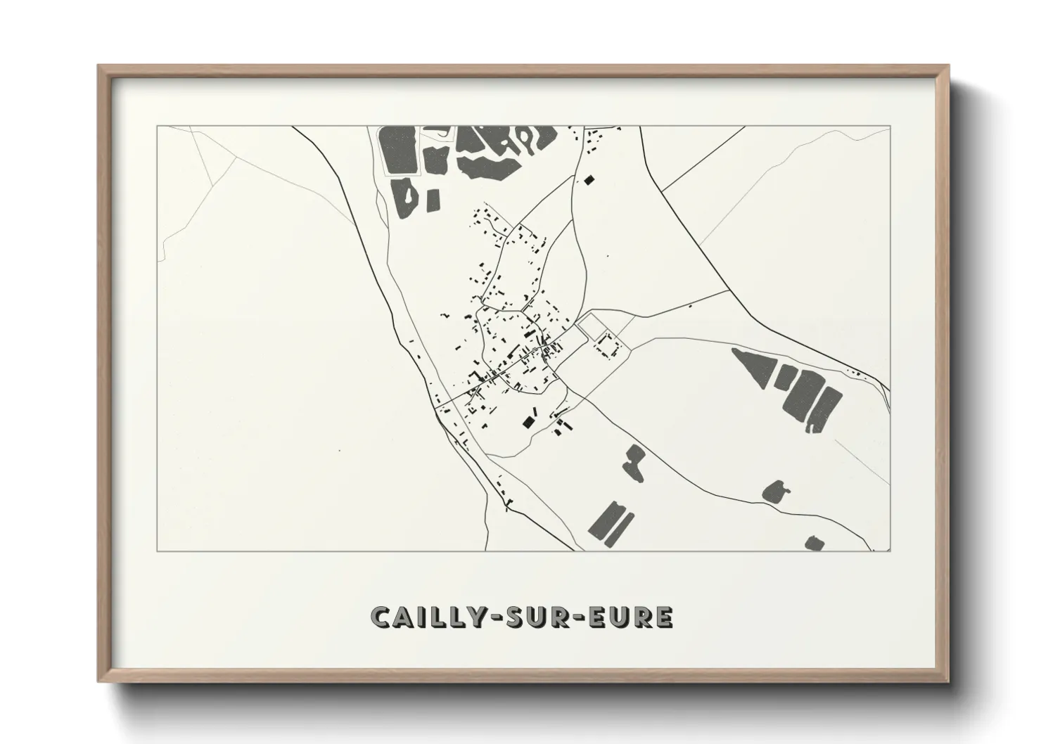 Une affiche de carte sur Cailly-sur-Eure