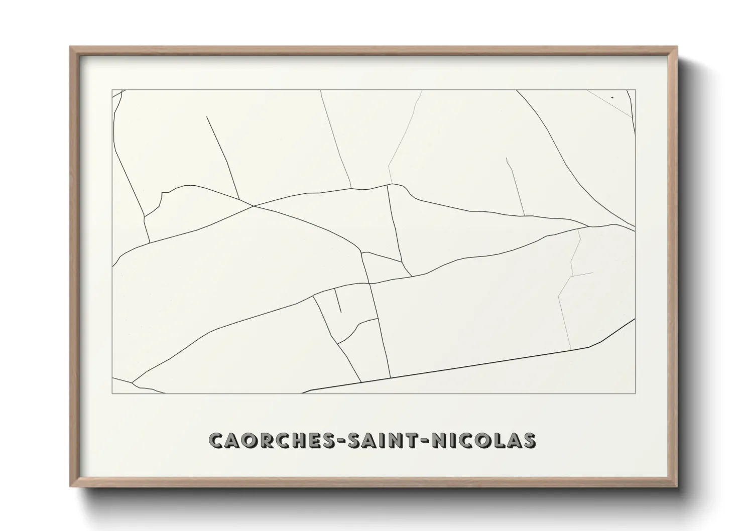 Une affiche de carte sur Caorches-Saint-Nicolas