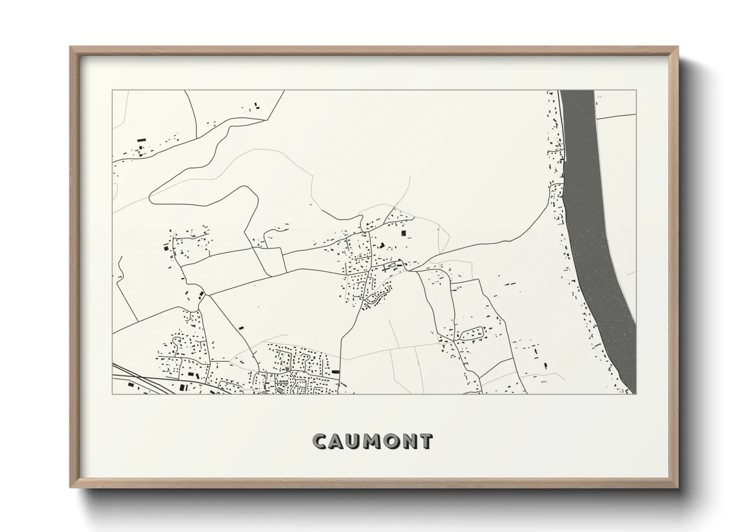 Une affiche de carte sur Caumont