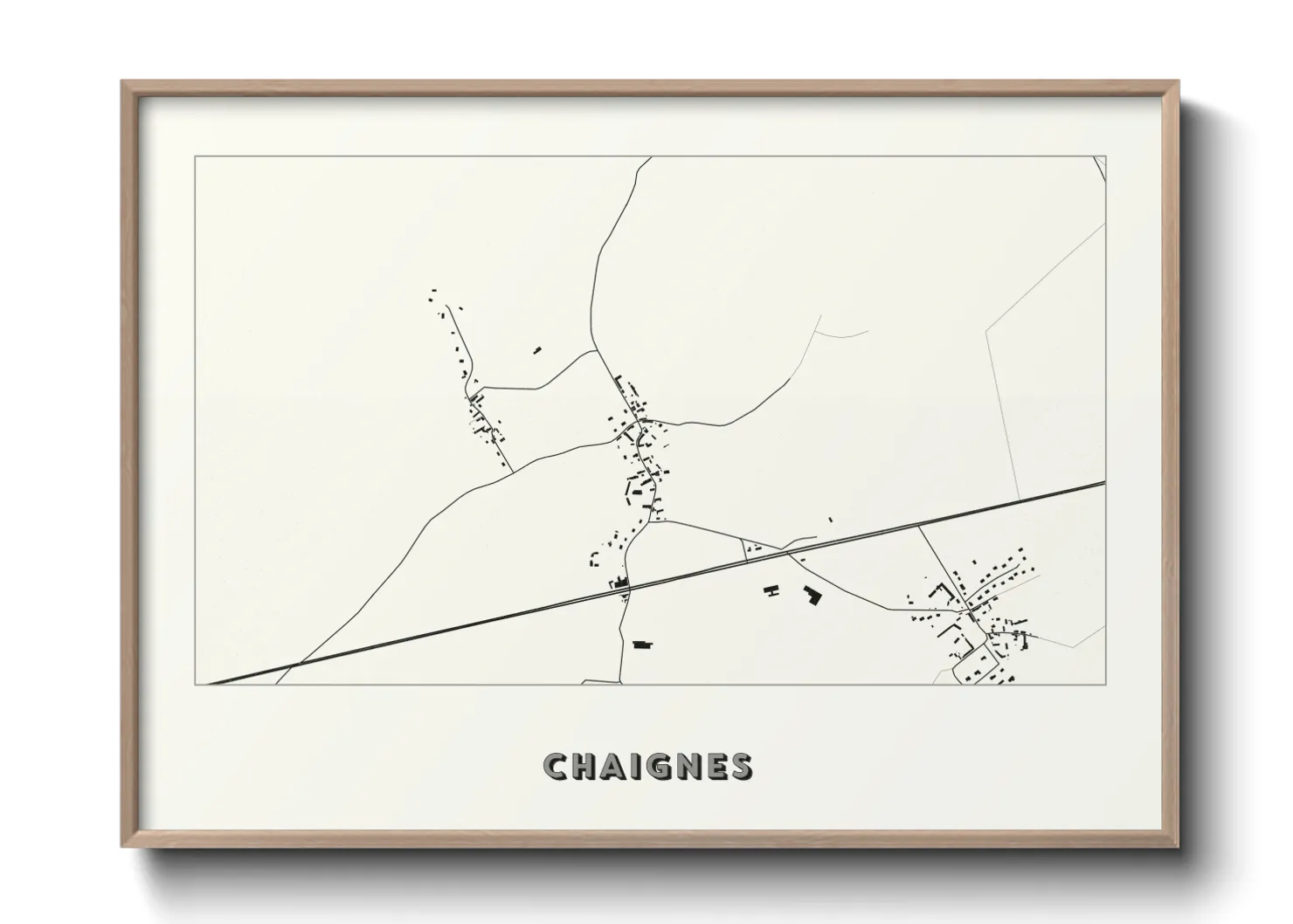 Une affiche de carte sur Chaignes