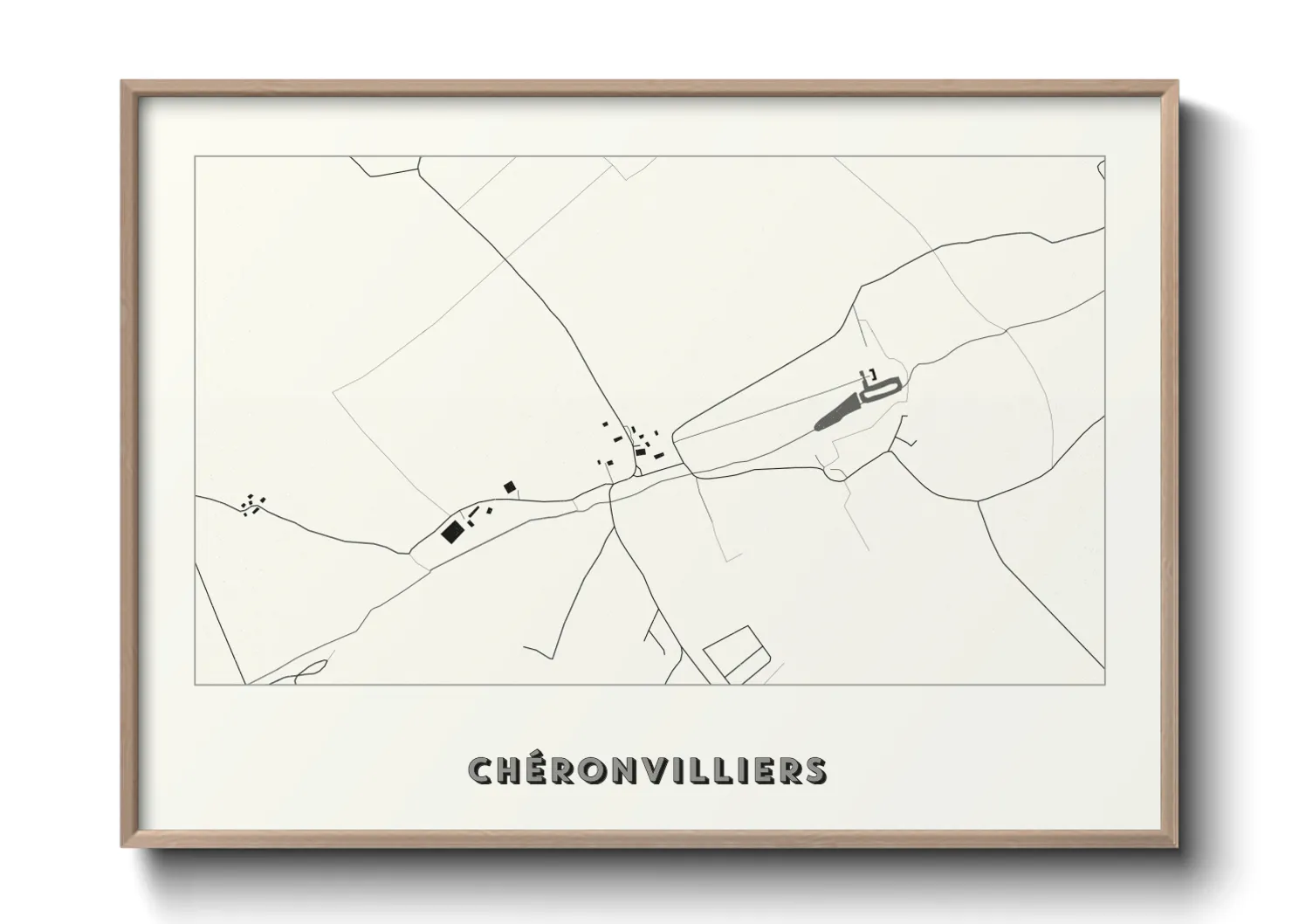 Une affiche de carte sur Chéronvilliers