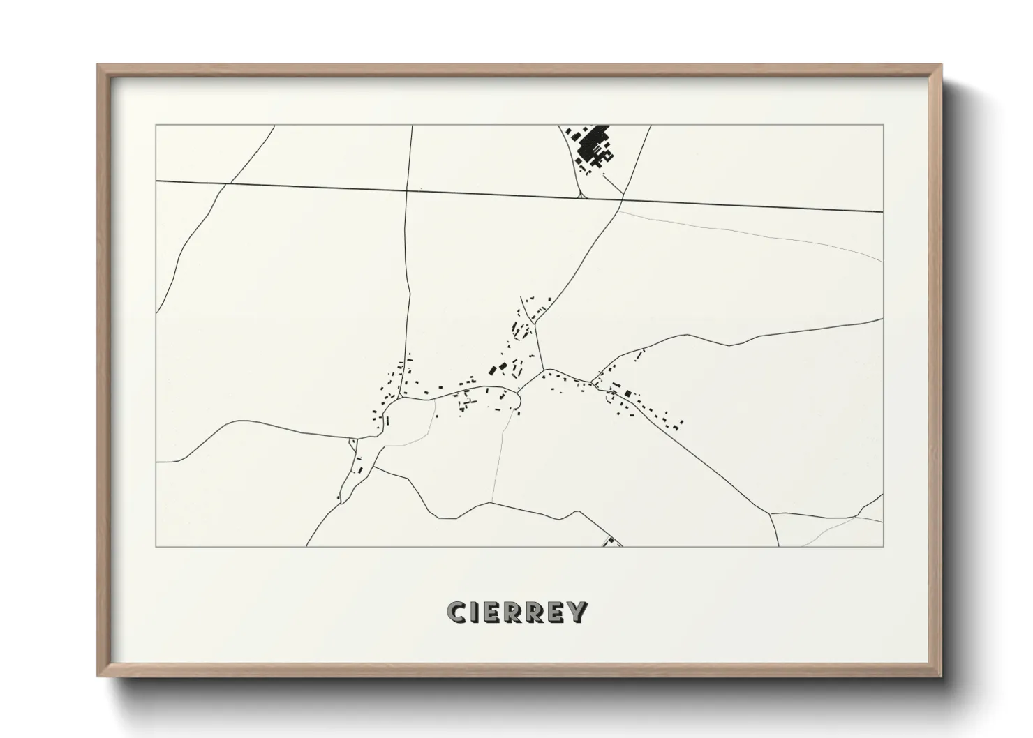 Une affiche de carte sur Cierrey