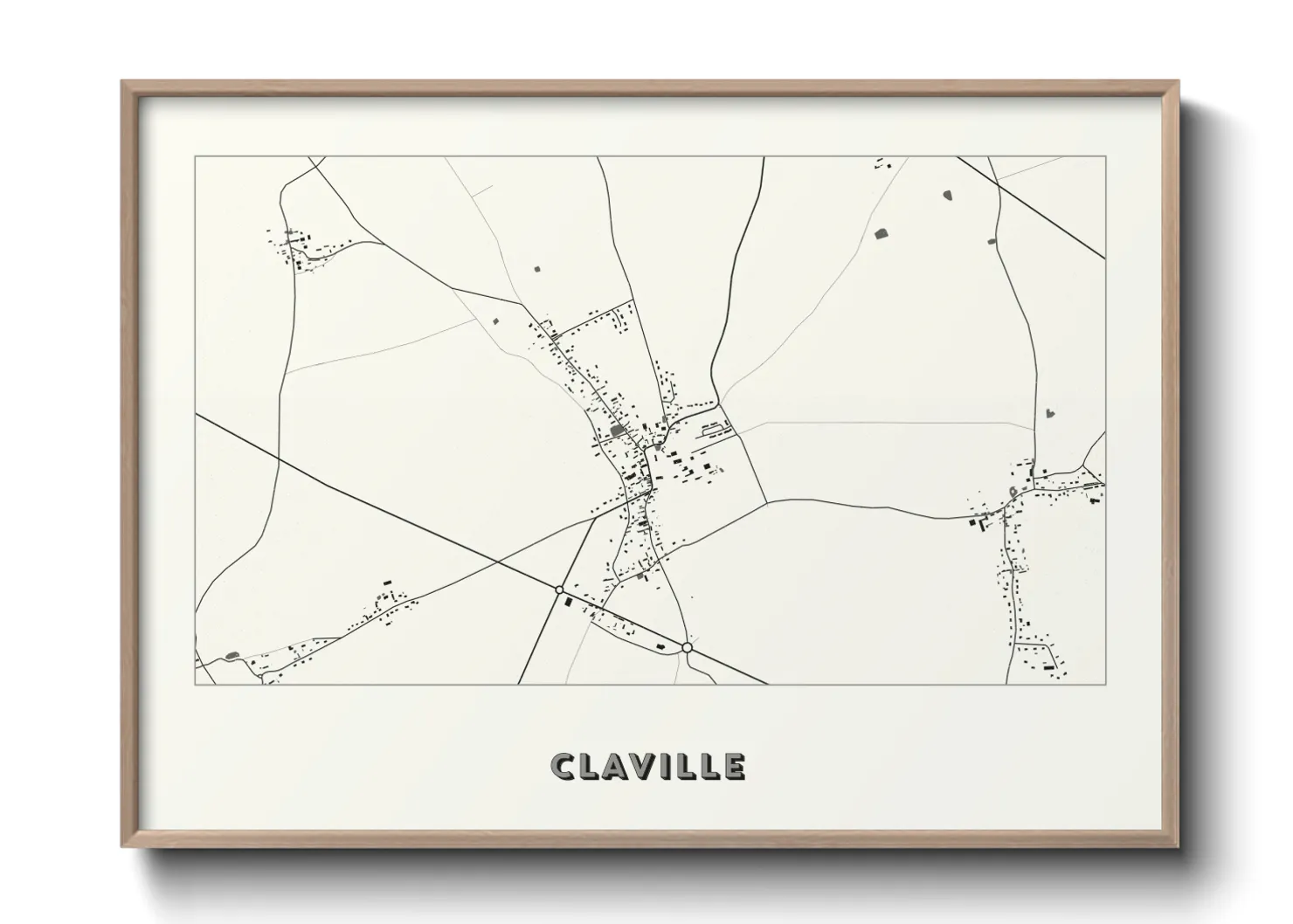 Une affiche de carte sur Claville