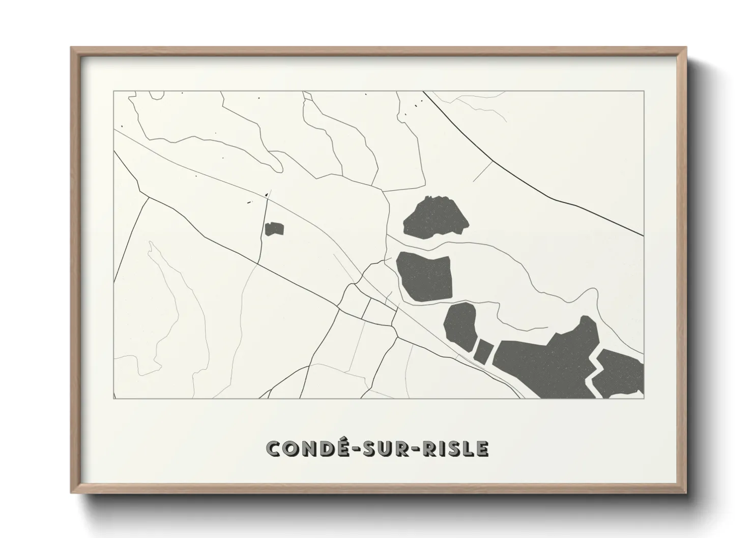 Une affiche de carte sur Condé-sur-Risle