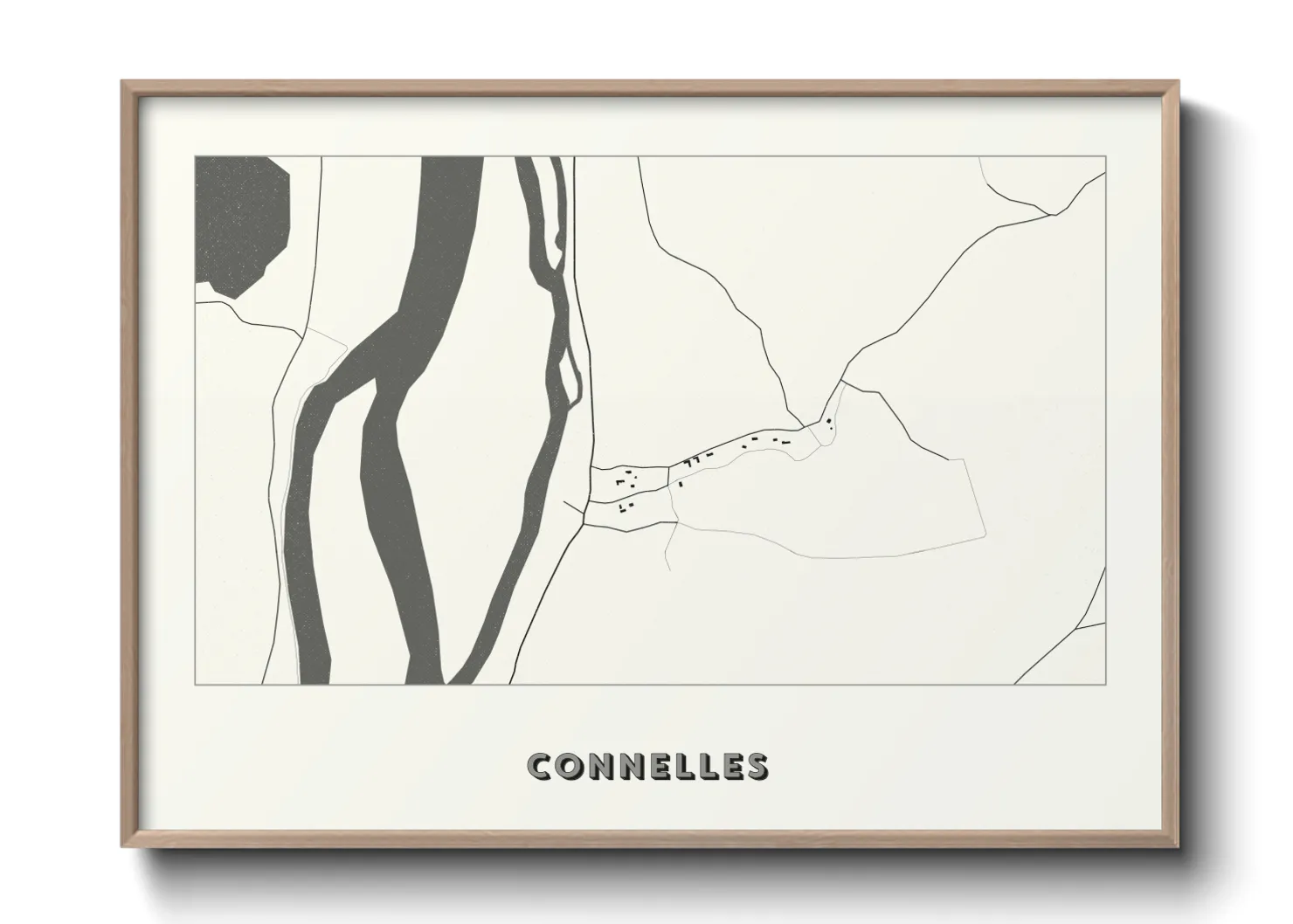 Une affiche de carte sur Connelles