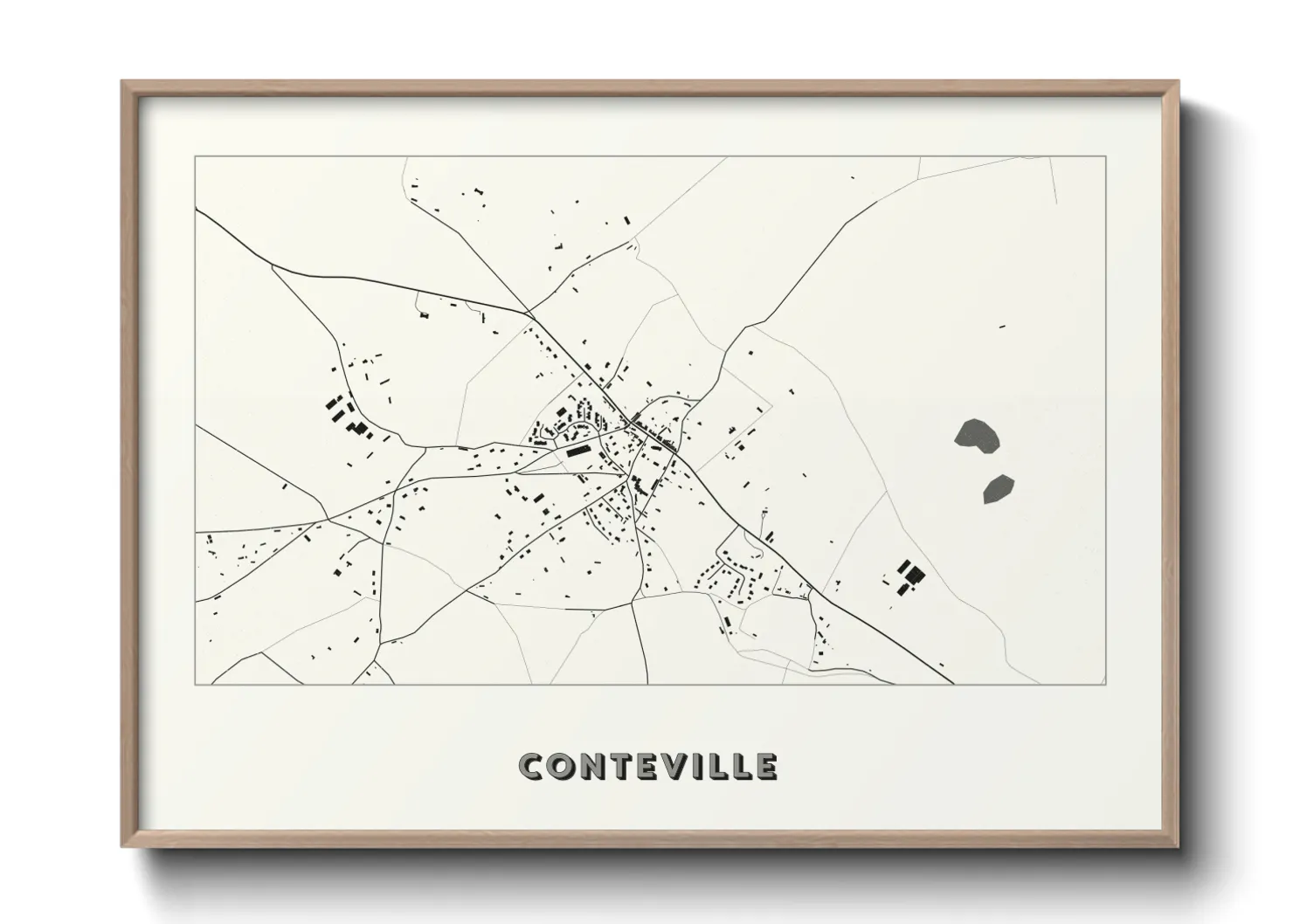Une affiche de carte sur Conteville