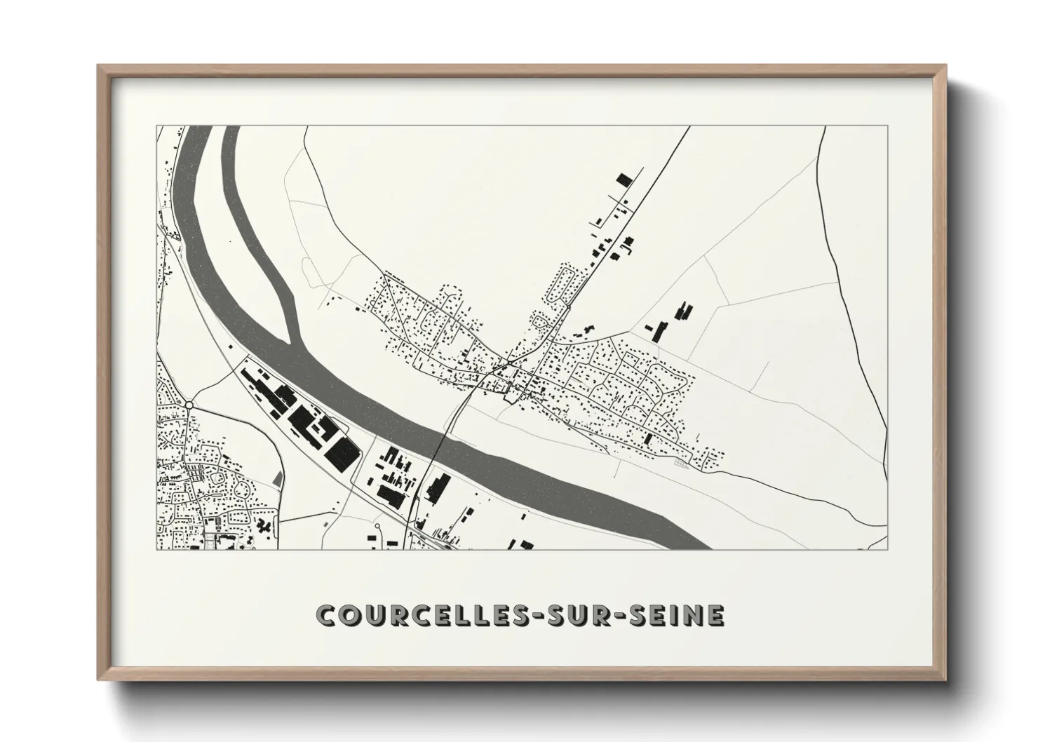 Une affiche de carte sur Courcelles-sur-Seine