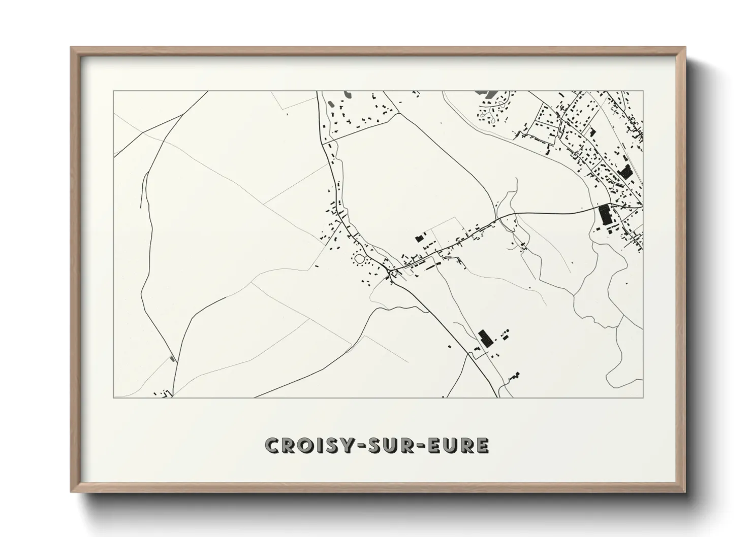 Une affiche de carte sur Croisy-sur-Eure