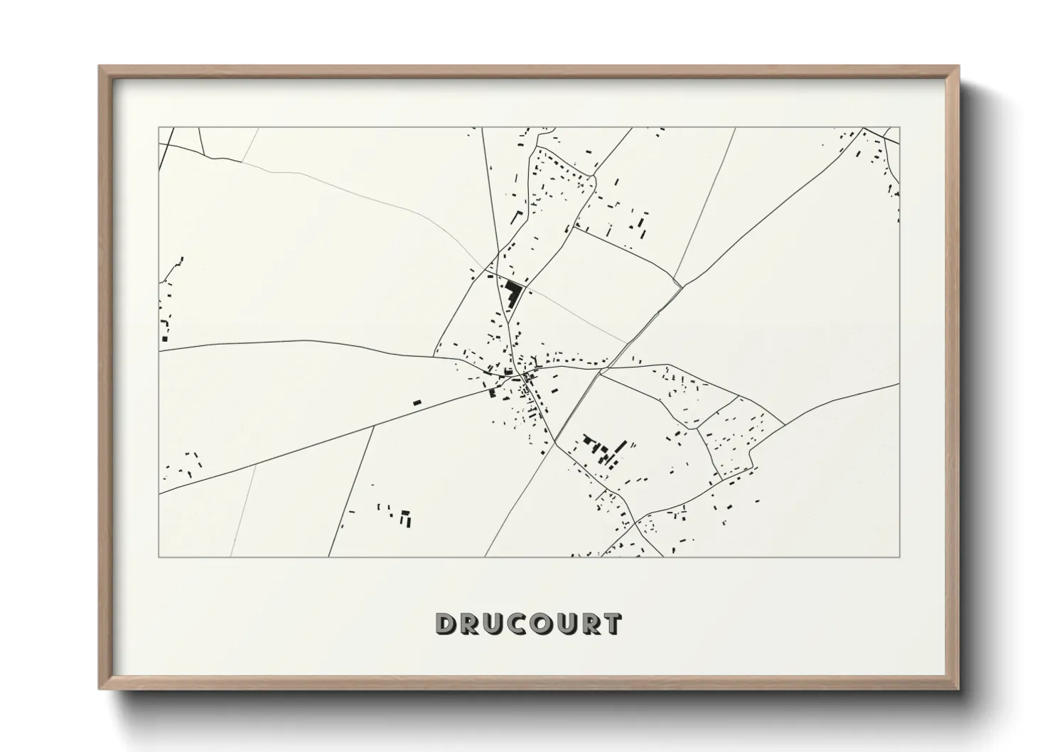 Une affiche de carte sur Drucourt