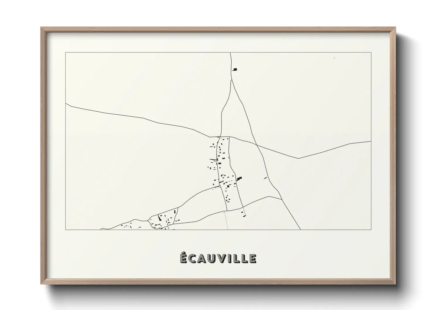 Une affiche de carte sur Écauville