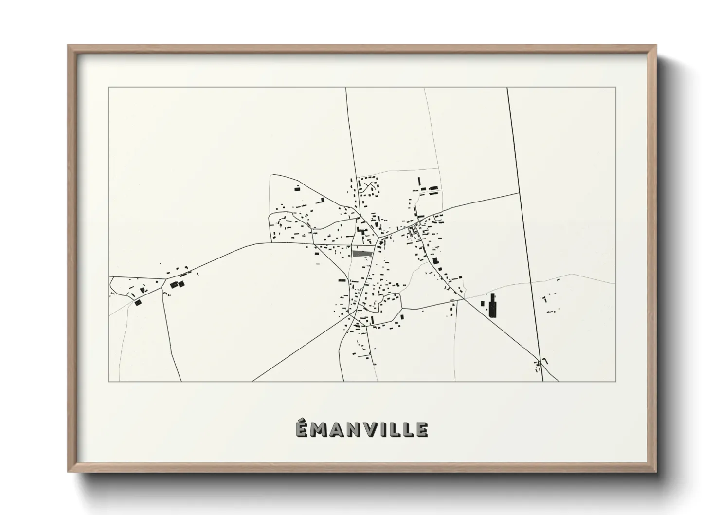 Une affiche de carte sur Émanville