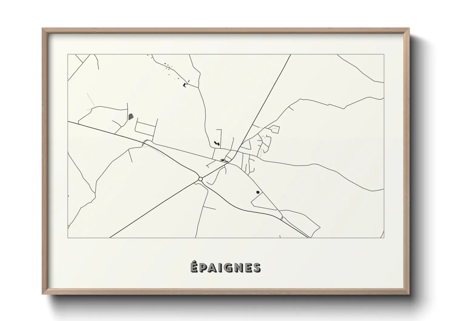 Une affiche de carte sur Épaignes