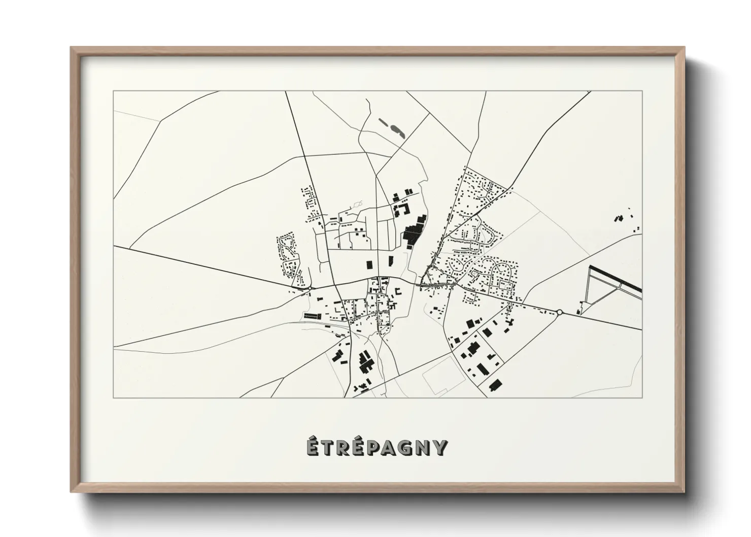 Une affiche de carte sur Étrépagny