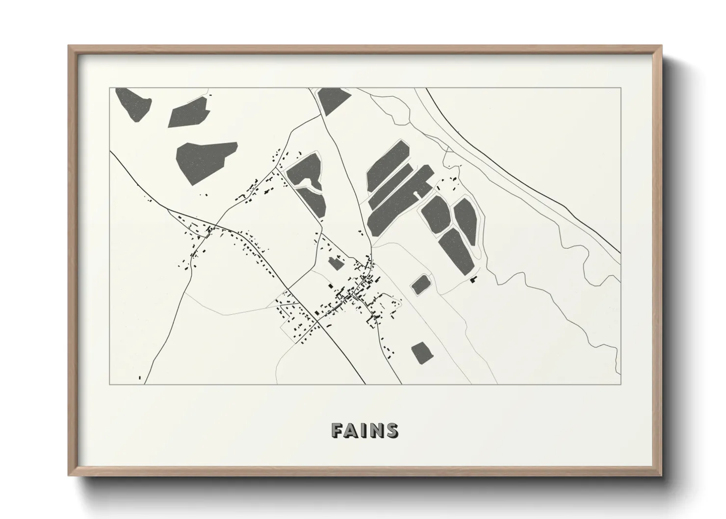 Une affiche de carte sur Fains