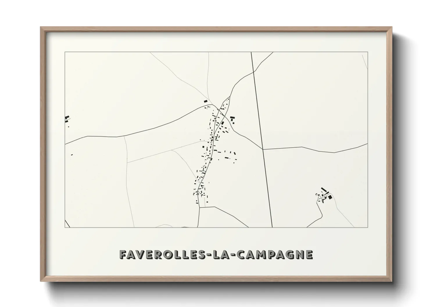 Une affiche de carte sur Faverolles-la-Campagne