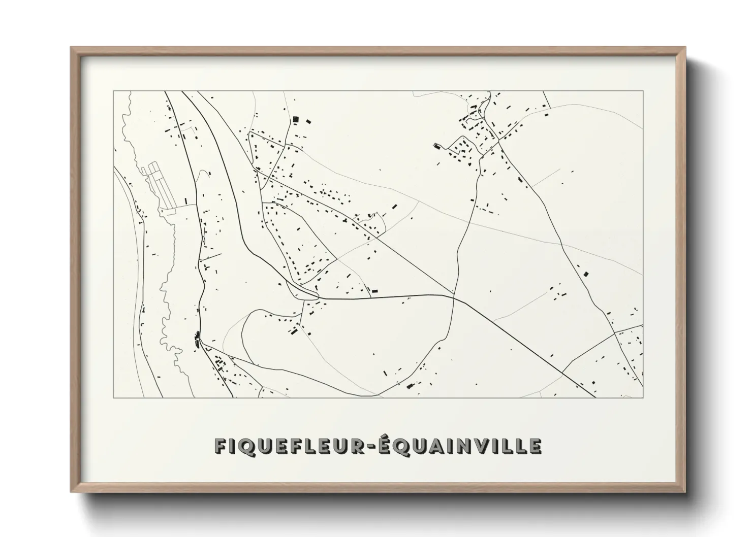 Une affiche de carte sur Fiquefleur-Équainville